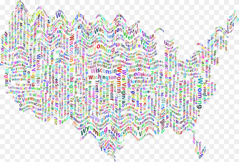 Prismatic Ripples America States And Capitals Word Illustration, Accessories, Pattern, Art, Ornament Free Png Download