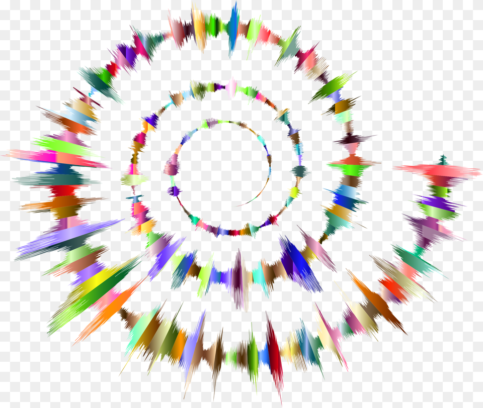 Prismatic Sound Waves In A Spiral Vector Clipart Image Sound Wave Circle, Accessories, Fractal, Ornament, Pattern Free Transparent Png
