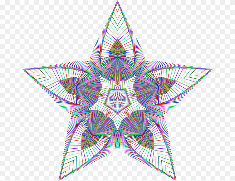Prismatic Star Line Art Illustration, Pattern, Symbol, Star Symbol Free Png