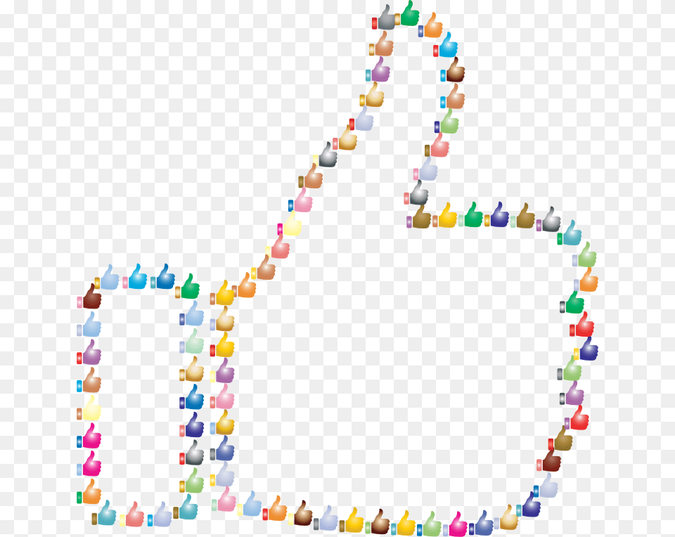 Prismatic Thumbs Up Fractal Outline Art, Accessories, Jewelry, Necklace, Birthday Cake Free Png