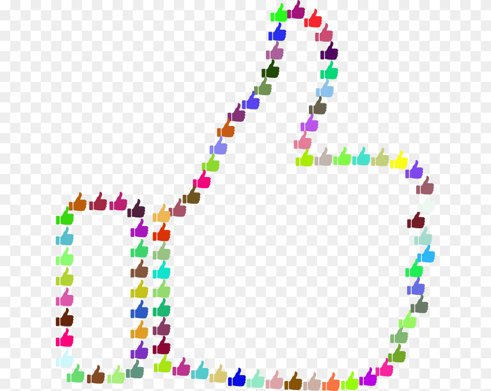 Prismatic Thumbs Up Fractal Outline Thumbs Up Text, Person, Paper, Accessories, Jewelry Free Png Download