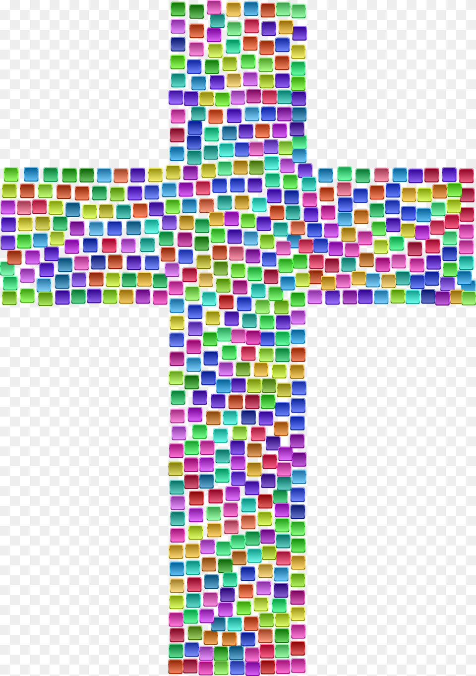 Prismatic Tiles Cross Clip Arts Colored Cross Art Clips, Symbol Png Image