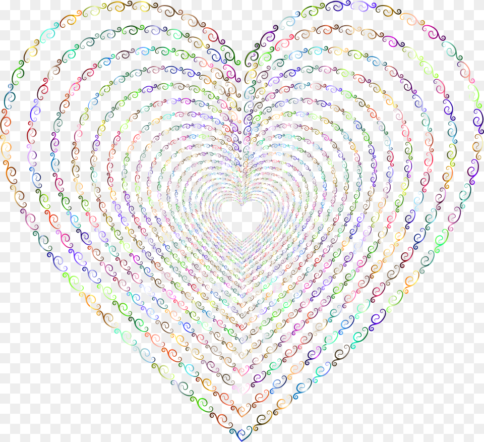Prismatic Vintage Flourish Heart Tunnel 3 No Background Heart, Accessories, Pattern, Ornament Png