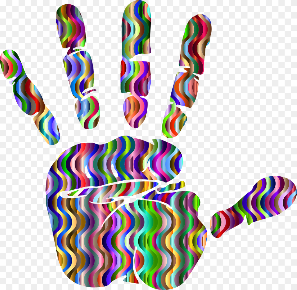 Prismatic Waves Handprint Silhouette 3 Clip Arts Clip Art, Graphics, Clothing, Glove, Baby Free Png