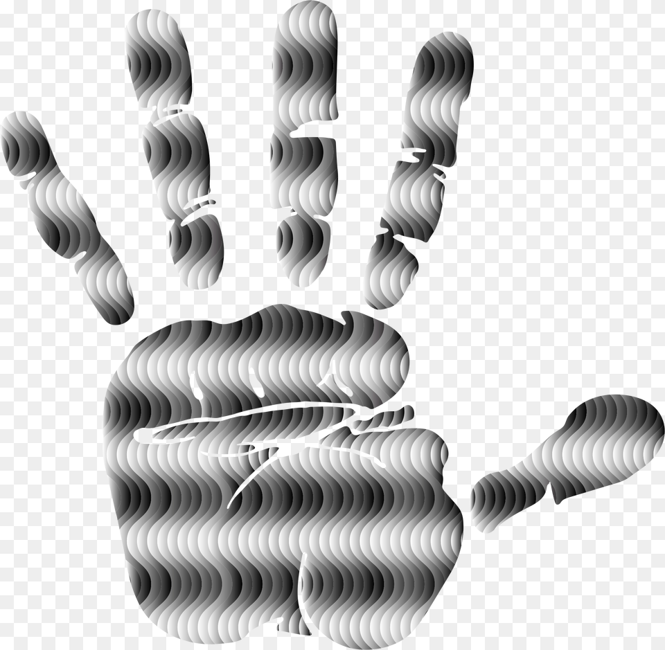Prismatic Waves Handprint Silhouette 4 Clip Arts Illustration, Body Part, Finger, Hand, Person Png