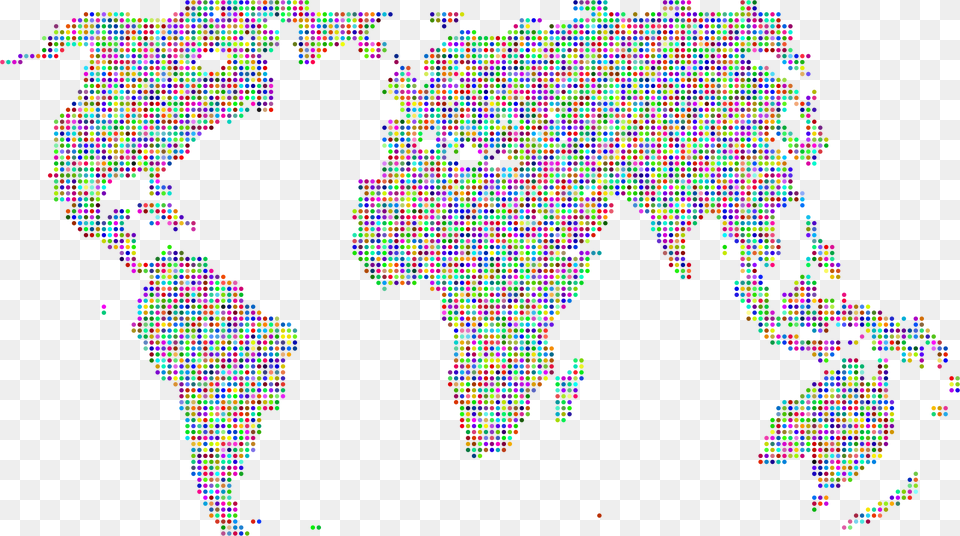 Prismatic World Map Dots 2 Clip Arts World Map Dot, Art, Person, Face, Head Free Png Download