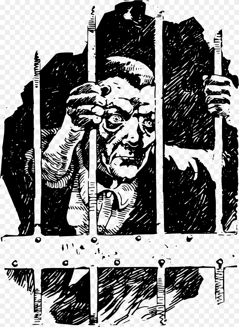 Prison Cell Prisoner Police Black And White Prison, Gray Free Png Download