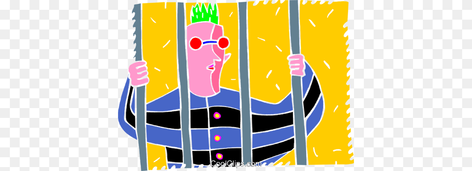 Prisoner Behind Bars Royalty Free Vector Clip Art Illustration, Prison, Baby, Person, Face Png Image