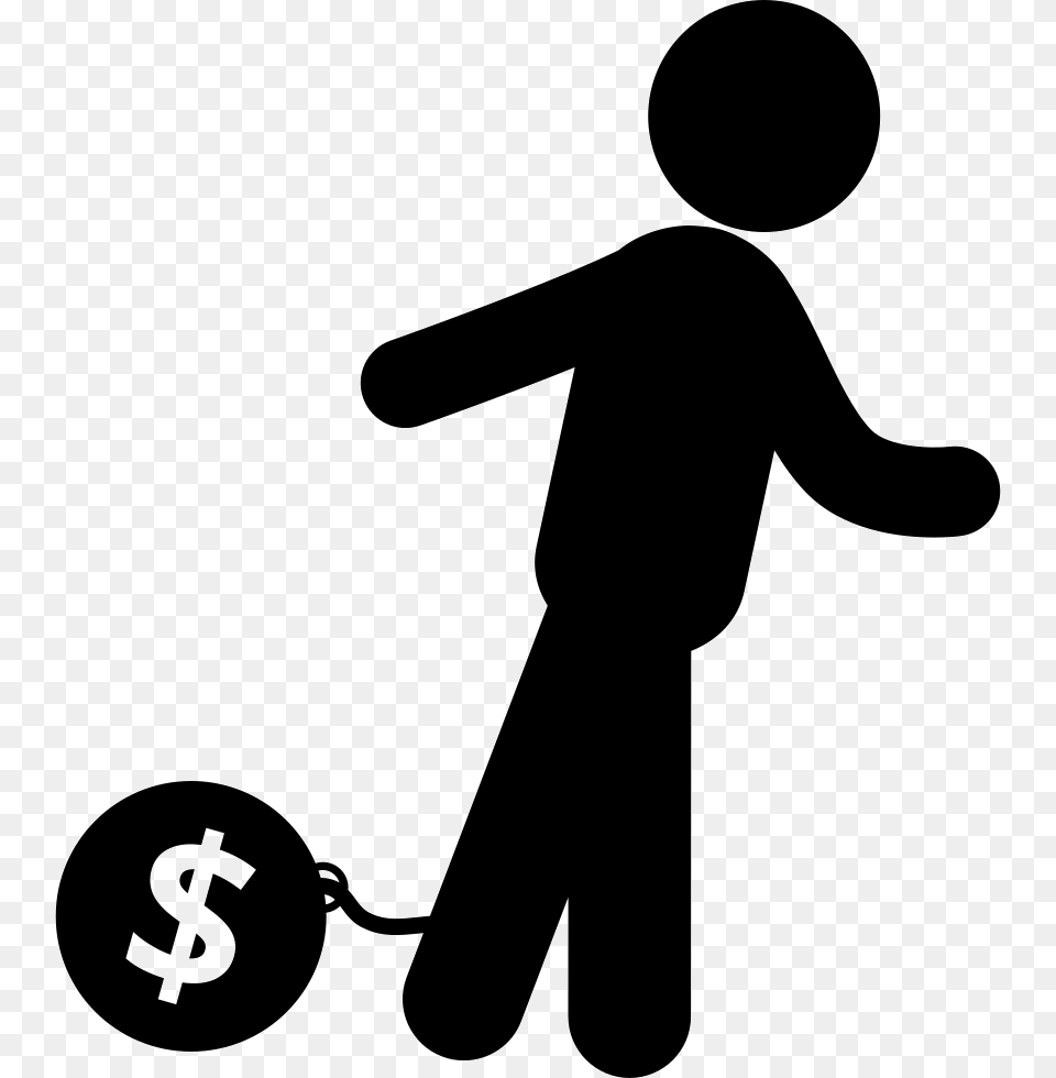Prisoner Man With Money Fetter And Ball Icon Silhouette Free Png Download