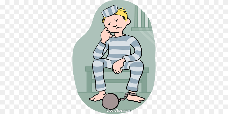 Prisoner Sitting In Prison Royalty Vector Clip Art, Baby, Person, Face, Head Free Png Download