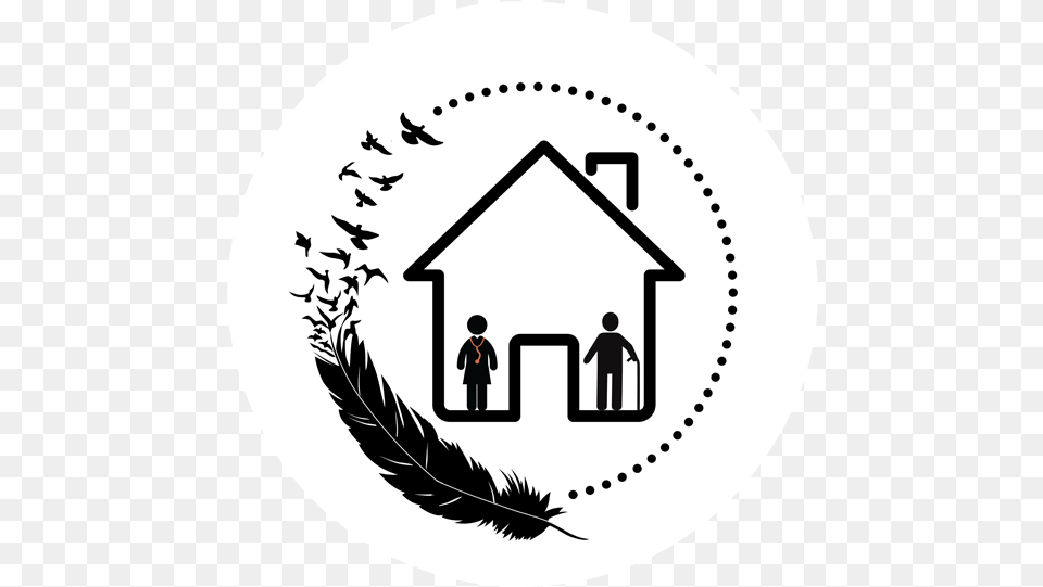 Private Duty Nursing For Adults House Black Outline, Stencil, Person, Symbol, Emblem Free Transparent Png