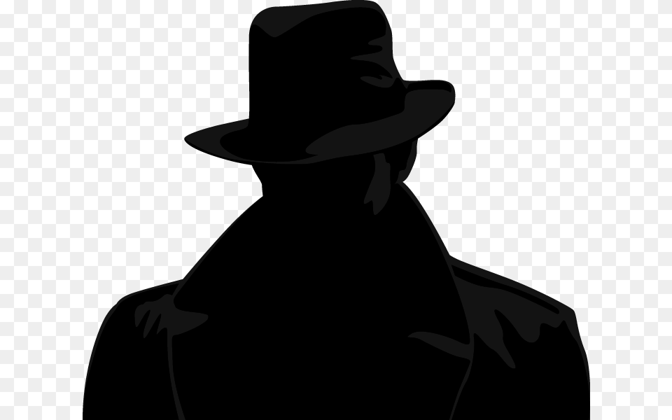 Private Investigator Detective Mystery Shopping Service Hat Man Shadow, Clothing, Sun Hat, Silhouette, Baby Png Image