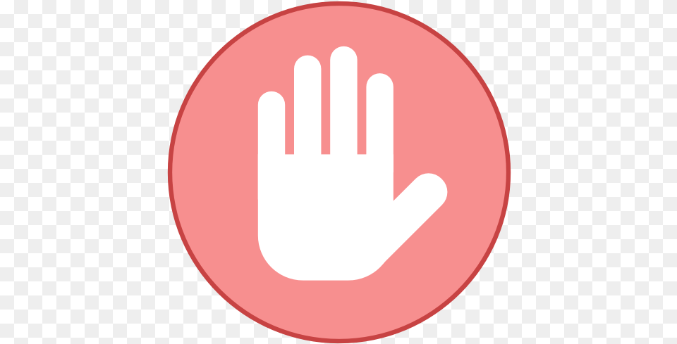Private Stop Symbol Icon Of Dot, Clothing, Glove, Sign, Body Part Free Transparent Png