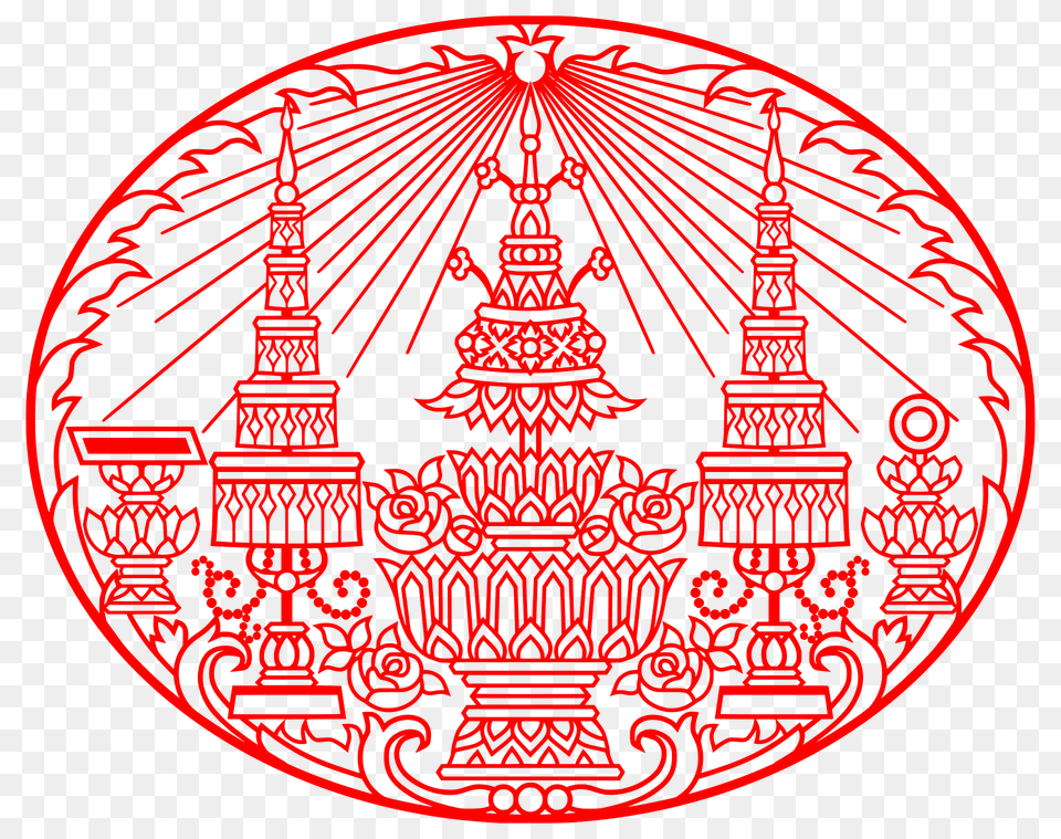 Privy Seal Of King Rama V Chulalongkorn Clipart, Emblem, Symbol Png Image