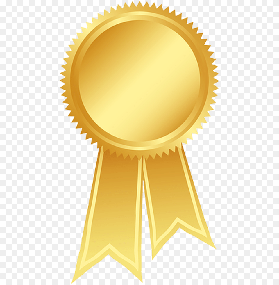 Prize Ribbon Yellow Clipart Gold Certificate Ribbon Award, Badge, Logo, Symbol, Gold Medal Free Png Download