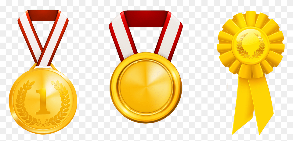 Prizes Honors Set, Gold, Gold Medal, Trophy, Accessories Free Transparent Png