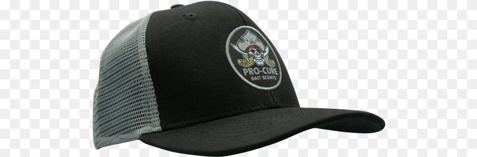 Pro Cure Black U0026 Grey Pirate Logo Trucker Hat Baseball Cap, Baseball Cap, Clothing Free Transparent Png