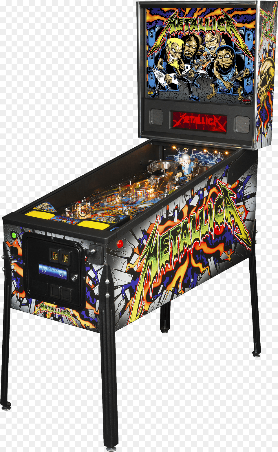 Pro Metallica Pinball Machine, Arcade Game Machine, Game, Person, Adult Free Png