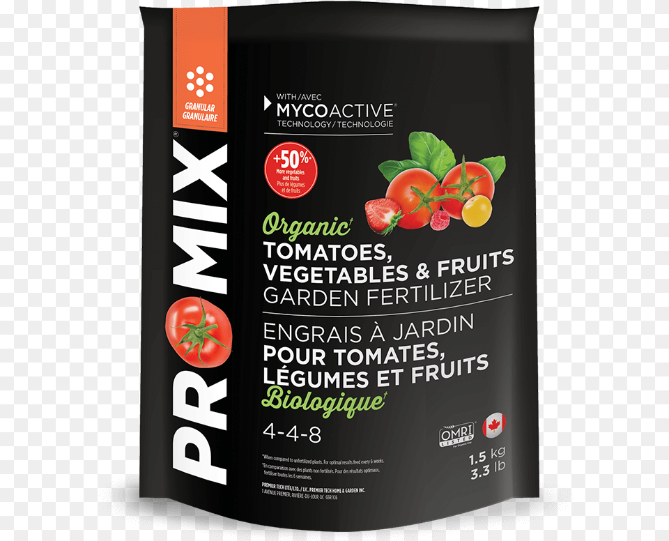 Pro Mix Organic Garden Fertilizer For Tomatoes Vegetables Plum Tomato, Advertisement, Poster, Food, Fruit Free Png Download