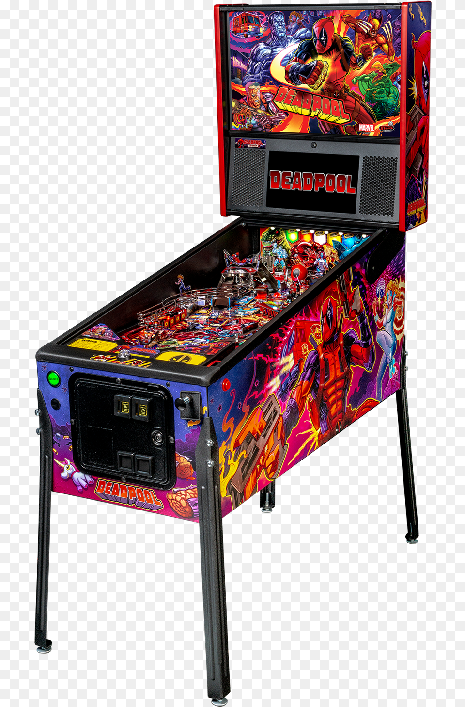 Pro Stern Pinball Deadpool, Arcade Game Machine, Game, Person Png Image