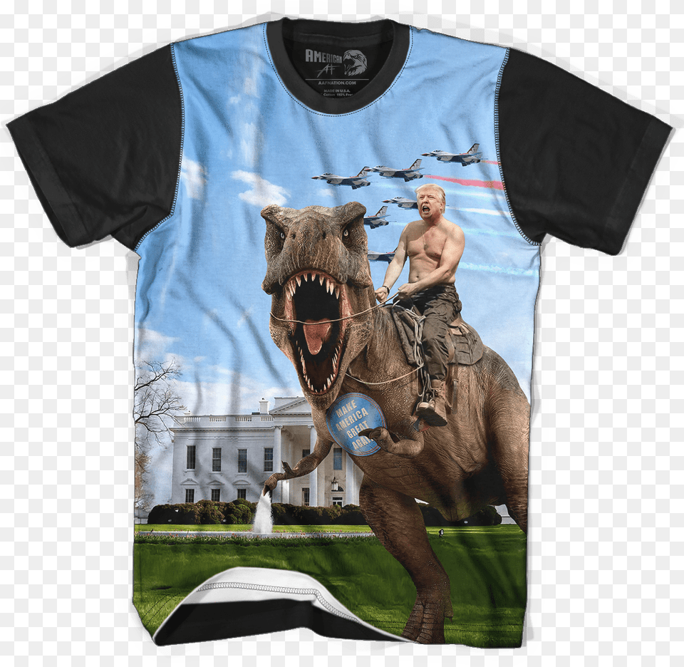 Pro Trump Shirts Funny Donald Trump T Rex Shirt, T-shirt, Clothing, Person, Man Png Image