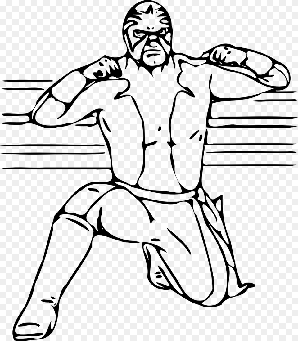 Pro Wrestling Clipart, Gray Png Image