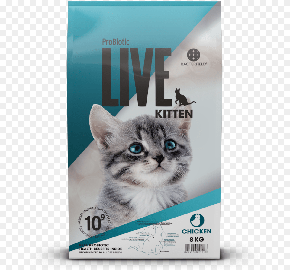 Probiotic Live Cat Kitten Chicken Live Kitten Cat Chicken, Advertisement, Poster, Animal, Mammal Png Image