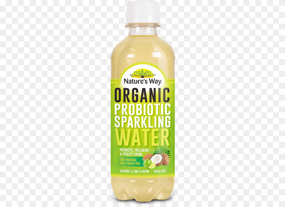 Probiotic Sparkling Water Coco Lime Sugarfree Plastic Bottle, Beverage, Juice, Food, Ketchup Free Transparent Png