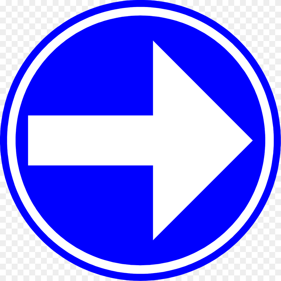 Proceed Right Only Sign In Belgium Clipart, Symbol, Road Sign Free Transparent Png
