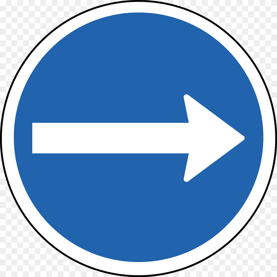 Proceed Right Only Sign In Iceland Clipart, Symbol, Road Sign, Disk, Weapon Free Png Download