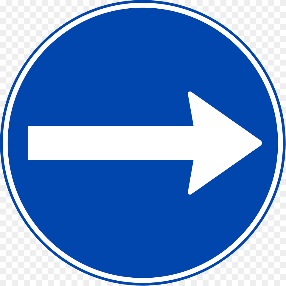 Proceed Right Only Sign In Norway Clipart, Symbol, Weapon, Road Sign, Disk Png Image