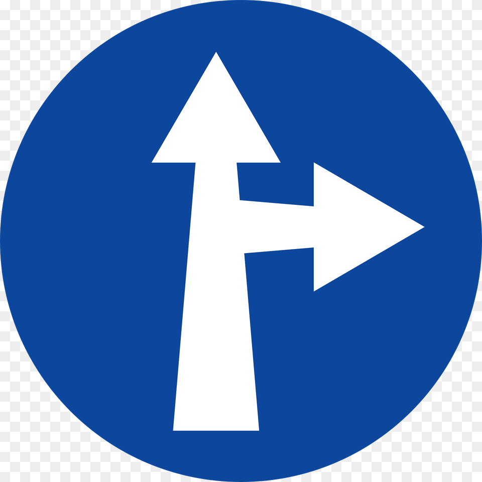 Proceed Straight Or Turn Right Only Sign In Greece Clipart, Symbol, Weapon Free Png Download