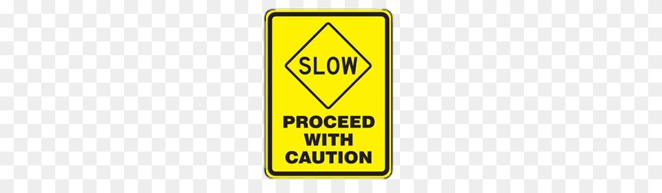 Proceed With Caution Sign Transparent, Symbol, Road Sign Png Image