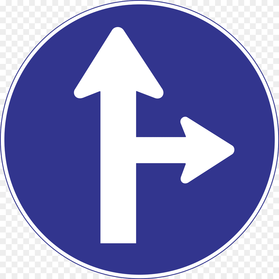 Proceedstraightor Right Sign In Argentina Clipart, Symbol, Road Sign Png