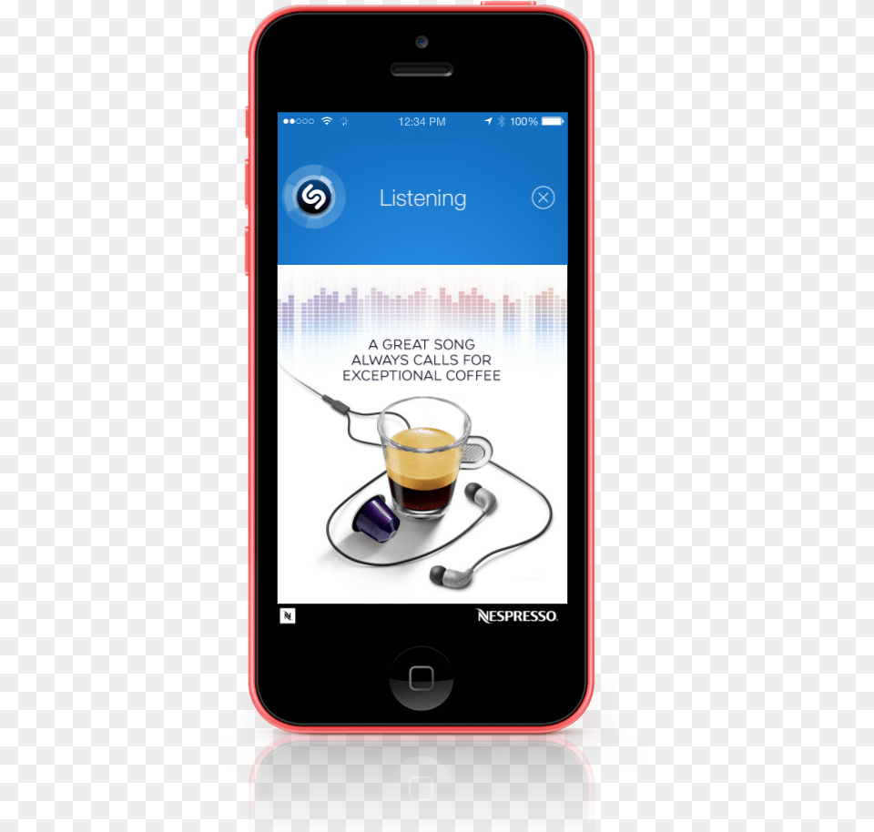 Prodigio Contextual Display Formats Shazam Nespresso Shazam, Electronics, Mobile Phone, Phone, Cup Free Transparent Png