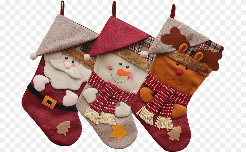 Product 11 Christmas Stockings Dmcore 3pcs 18quot 3d Plush Cute Santa, Christmas Decorations, Festival, Hosiery, Clothing Png