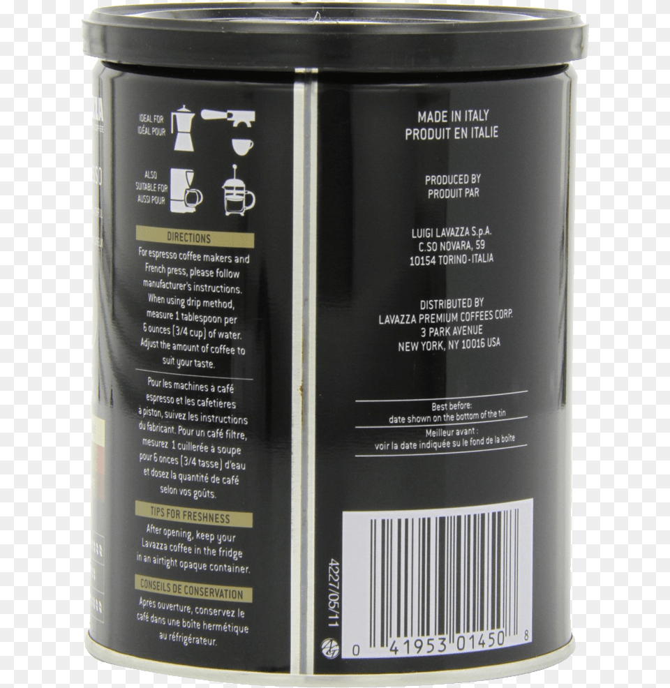 Product 75 Lavazza Caffe Espresso Medium Ground Coffee 8 Ounce, Tin, Can Png