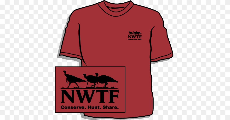 Product Angle Back National Wild Turkey Federation, Clothing, Shirt, T-shirt, Animal Png Image