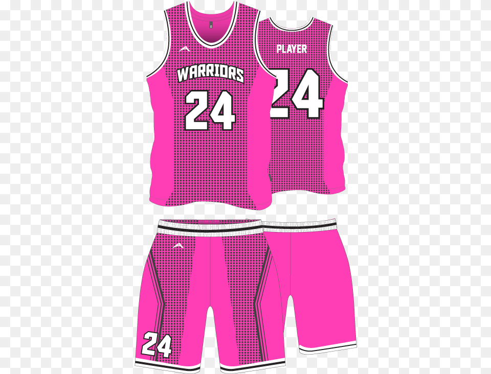 Product Basketball Jersey Template Pink, Clothing, Shirt, Shorts, Person Png Image