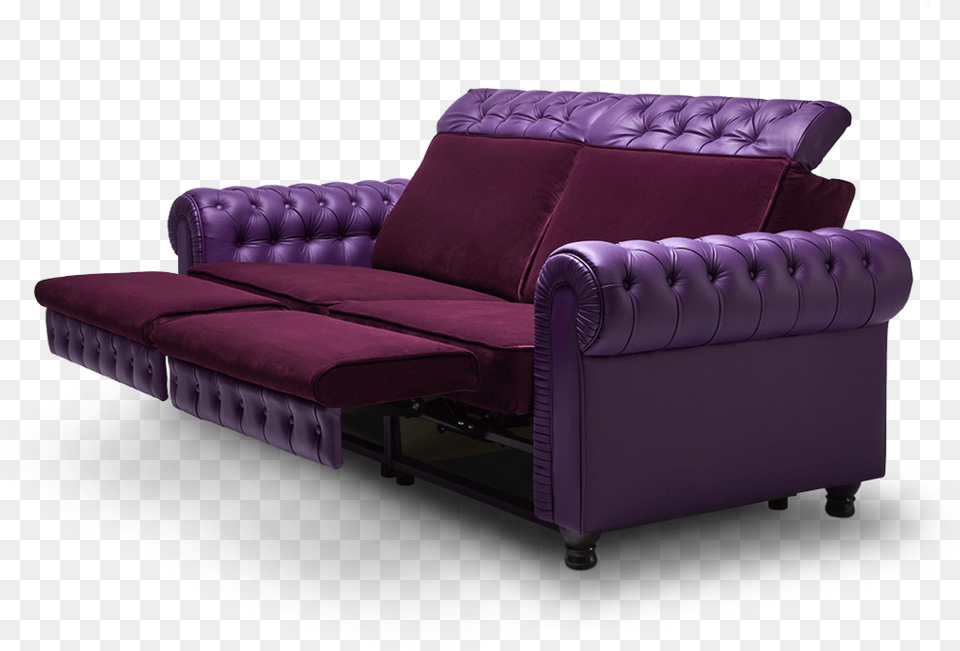 Product Chesterfield Sofa Halfopen Purple Media Room Chaise Longue, Couch, Furniture, Chair, Armchair Free Png