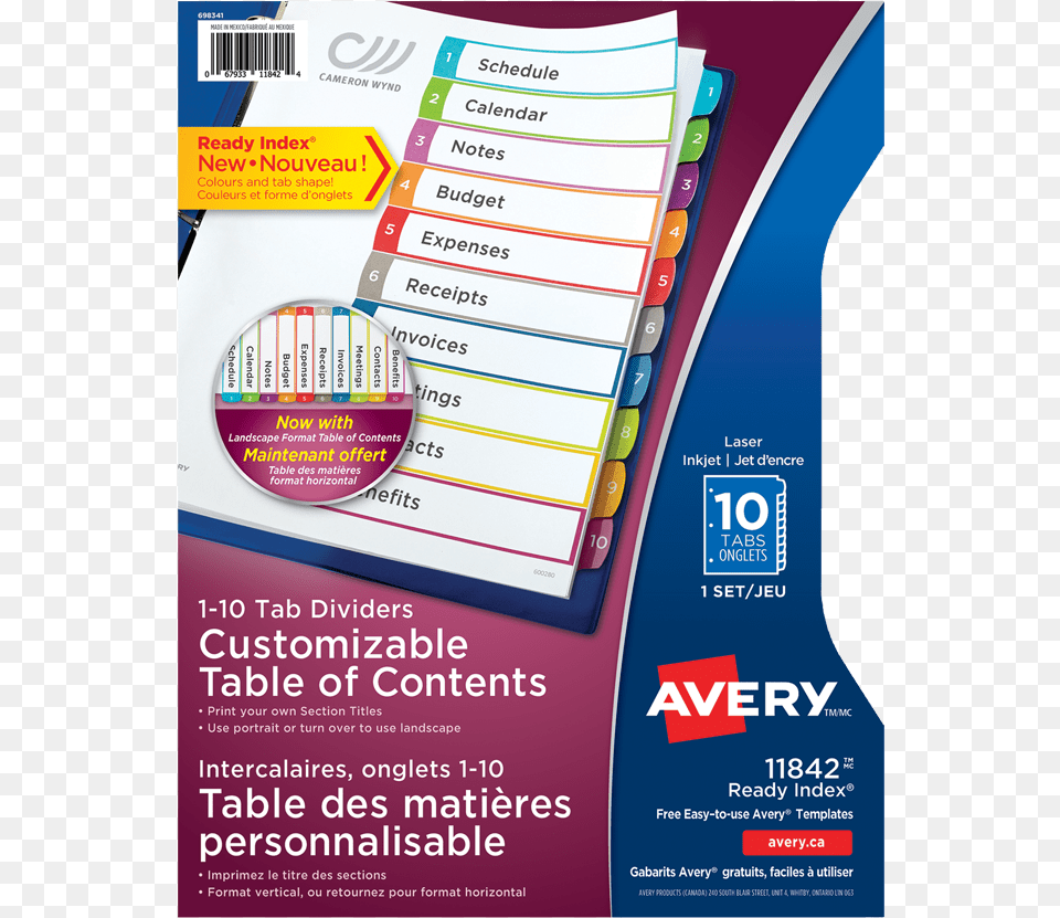 Product Avery Ready Index Avery Inc, Advertisement, Poster Png Image