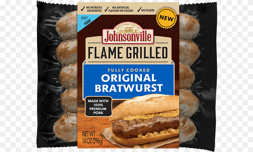 Product Image Johnsonville Flame Grilled Sausage, Food, Sandwich, Advertisement, Poster Png