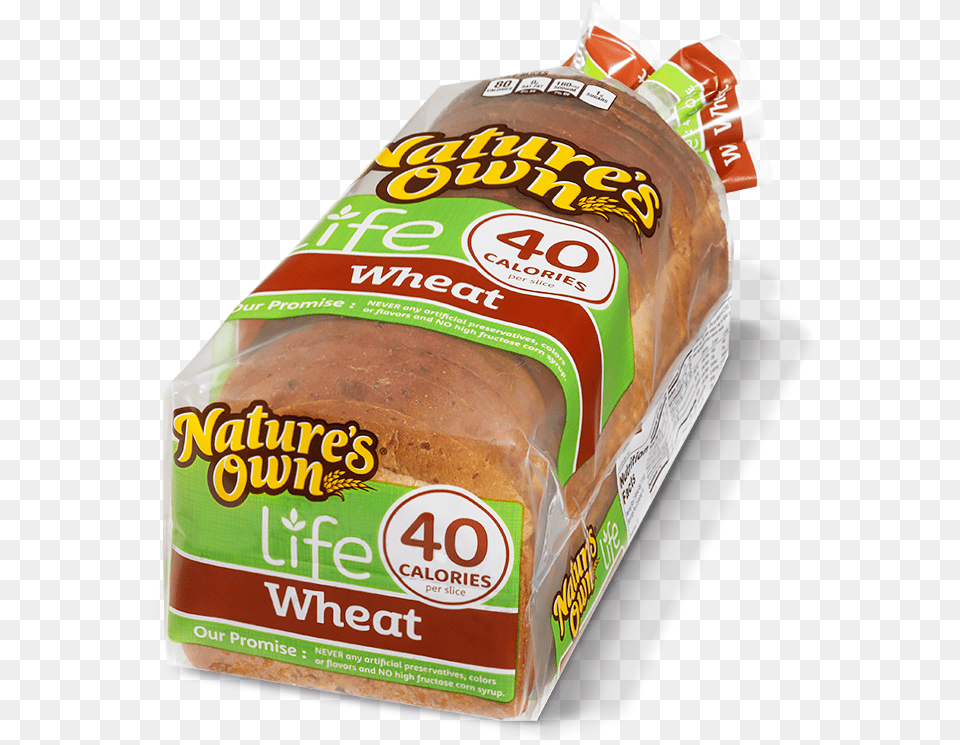 Product Life Wheat40cal 890x1000px 0 Natures Own 40 Kcal, Bread, Bread Loaf, Food, Ketchup Free Png Download