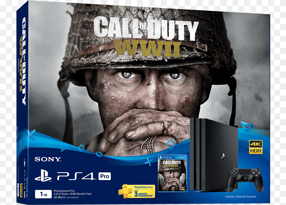 Product Name Playstation 4 Pro Call Of Duty Wwii, Advertisement, Body Part, Photography, Person Free Png