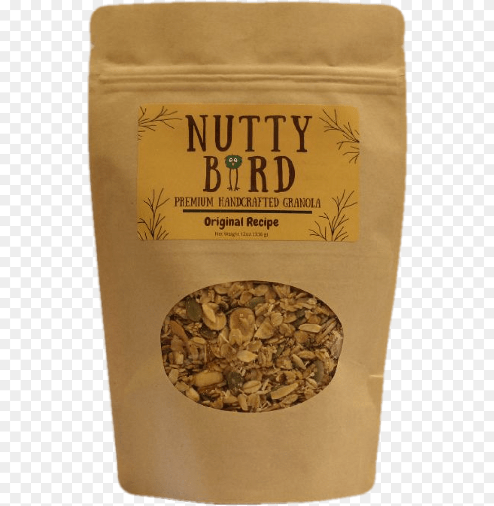 Product Nuttybirdgranola Popcorn, Food, Business Card, Text, Paper Free Png