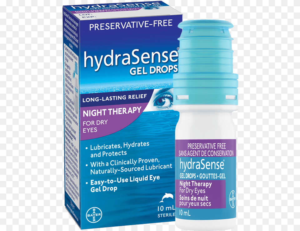Product Packaging And Bottle Of Hydrasense Eye Drops Plastic Bottle, Cosmetics, Herbal, Herbs, Plant Free Png