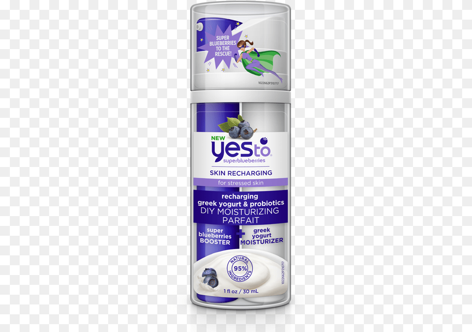 Product Photo Super Blueberries Recharging Greek Yogurt And Probiotic, Dessert, Food, Cosmetics, Bottle Free Transparent Png