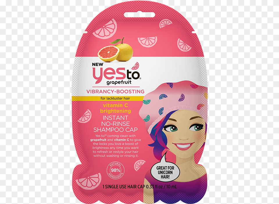 Product Photo Yes To Instant No Rinse Shampoo Cap, Advertisement, Grapefruit, Food, Plant Png Image