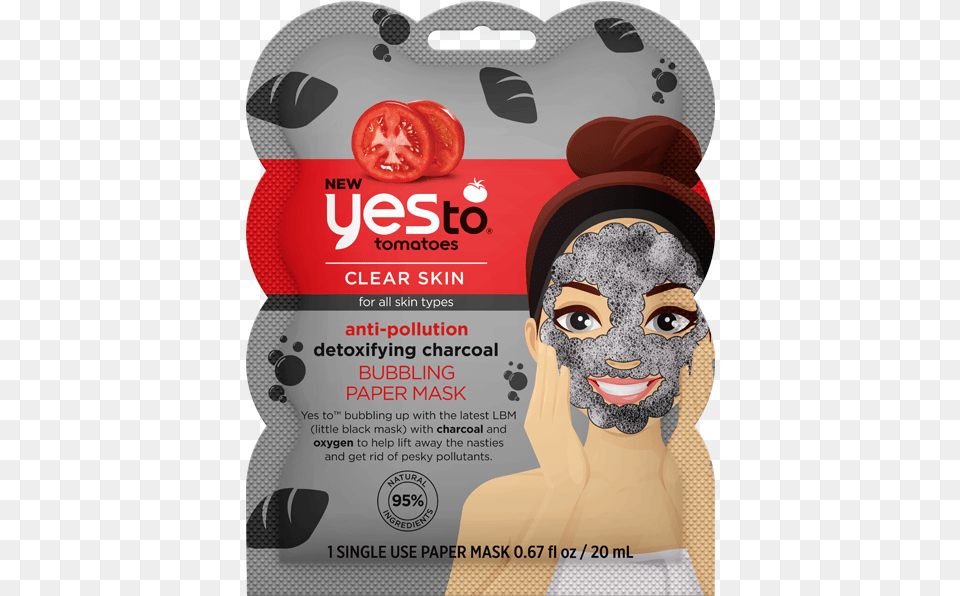 Product Photo Yes To Tomatoes Bubble Mask, Advertisement, Poster, Adult, Female Png