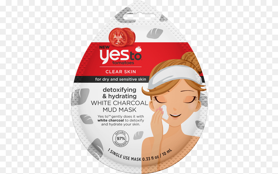 Product Photo Yes To Tomatoes White Charcoal Mask, Adult, Female, Person, Woman Png
